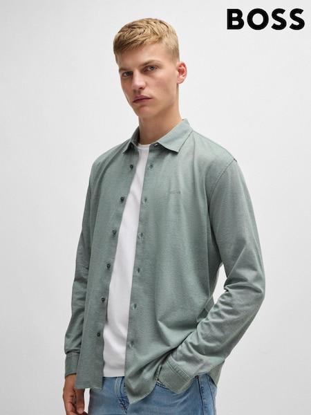 BOSS Green 100% Cotton Slim Fit Melange Piqué Shirt (E41834) | €58