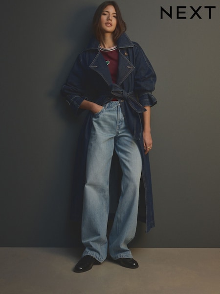 Dark Blue Baggy Wide Leg 100% Cotton Jeans (E41880) | €37