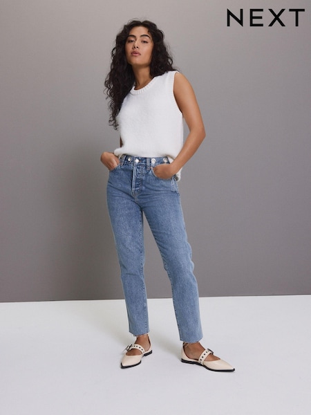 Синий с люверсами - Straight Leg Jeans (E41885) | €25