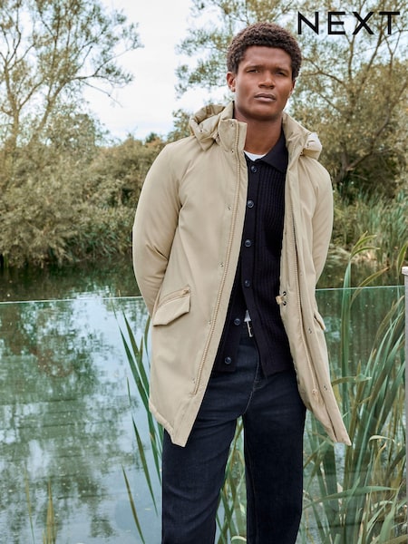 Neutral Signature Down Long Padded Coat (E41903) | AED372