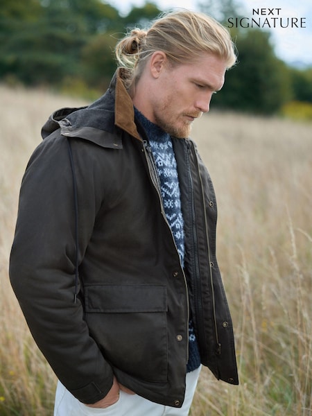 Brown Signature 3-in-1 Wax Jacket (E41904) | AED426