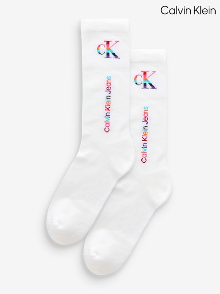 Calvin Klein White Womens Socks 2 Pack (E41930) | € 10