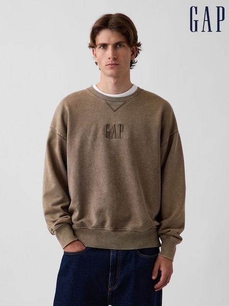 Brūna krāsa - Regular Gap Heavyweight Oversized Logo Sweatshirt