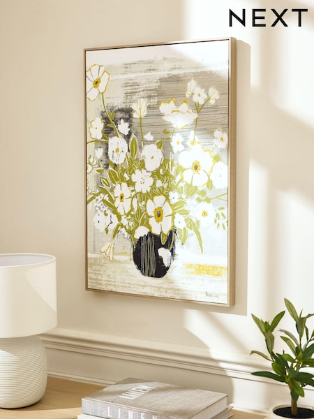 Black White Floral Still Life Framed Wall Art (E42009) | R$ 345