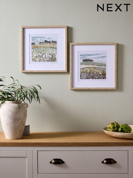 Set of 2 Green Landscape Framed Print Wall Arts (E42023) | € 60