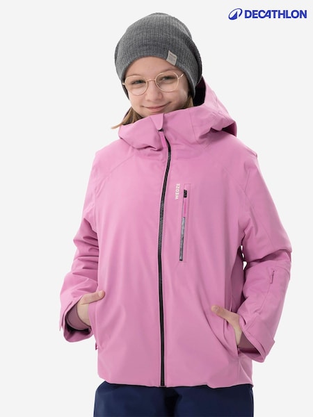 Roz - Jachetă de schi Decathlon pentru copii, caldă și impermeabilă 550 (E42031) | 447 LEI