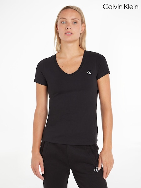 Calvin Klein Embroidery Stretch V-Neck T-Shirt (E42036) | €38