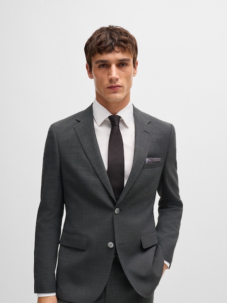 BOSS Grey BOSS Micro-Patterned Regular Fit  Wool Jacket (E42140) | €204