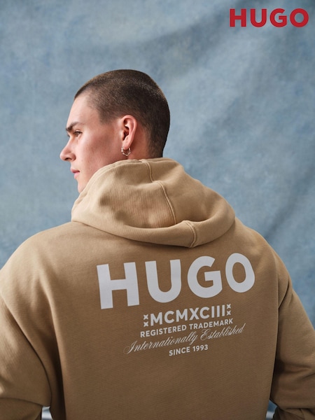 HUGO Loose Fit 100% Cotton Hoodie With Logo Details (E42175) | €65