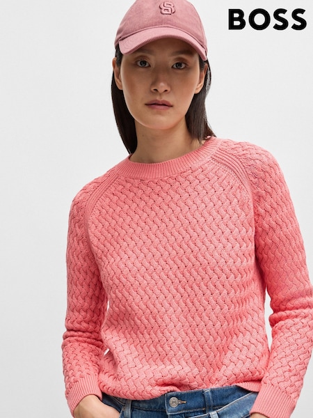 BOSS Pink Structured 100% Cotton Sweater (E42214) | €99