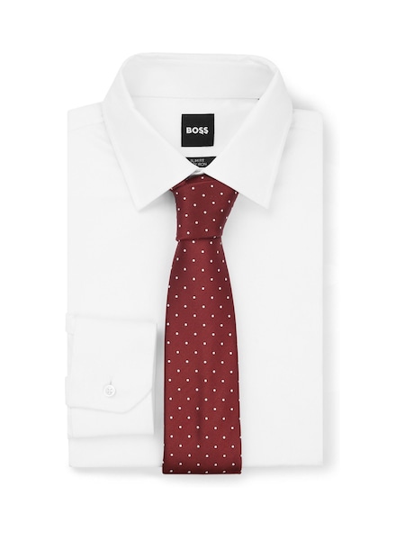 BOSS Red Jacquard Pattern Tie in a Silk Blend (E42233) | €43.50