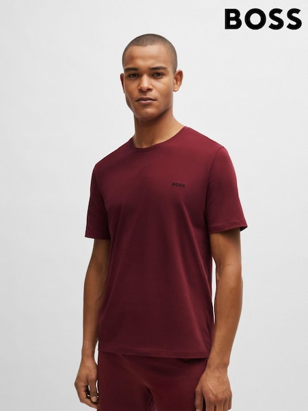 BOSS Red Embroidered-Logo T-Shirt In Stretch Cotton (E42269) | €26