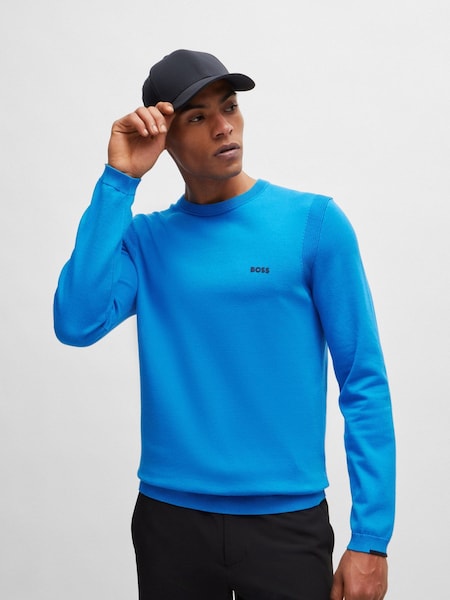 BOSS Blue Logo-Print Sweater In A Cotton Blend (E42277) | €85