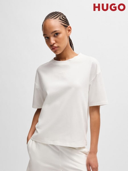 HUGO White HUGO Logo Oversized Boxy T-Shirt (E42280) | €34