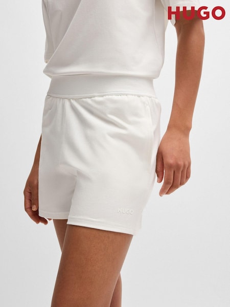 HUGO Natural Relaxed-Fit Shorts With Silicone-Printed Logo (E42290) | €30