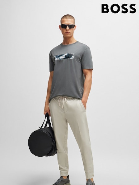 BOSS Grey Skate-Artwork Cotton Blend T-Shirt (E42314) | AED201