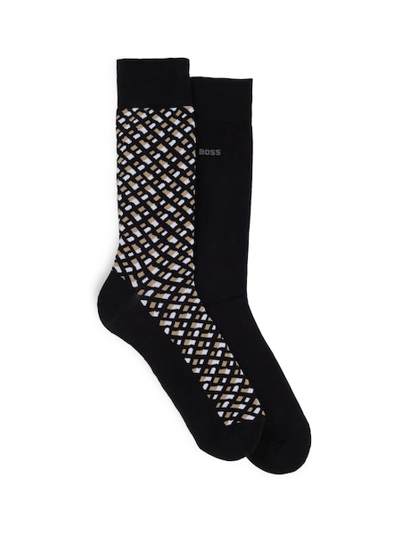 BOSS Black Of Cotton-Blend Socks 2 Pack In A Regular Length (E42322) | €12.50