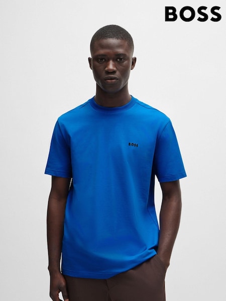 BOSS Blue Logo Contrast Logo Stretch Cotton T-Shirt (E42344) | €30