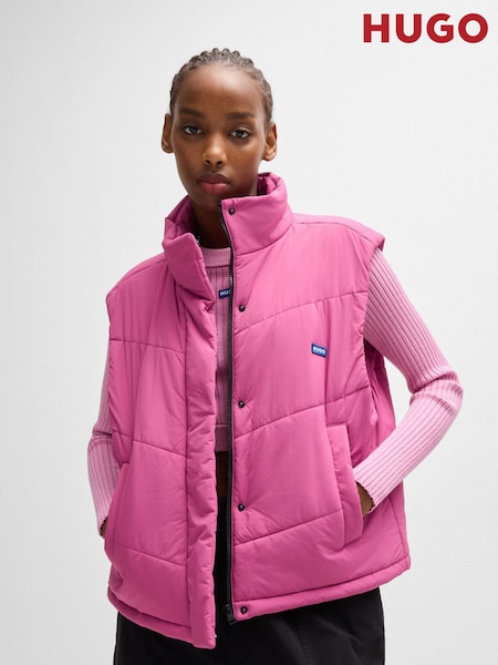 HUGO Blue Pink HUGO Water-Repellent Gilet With Logo Label (E42362) | €145
