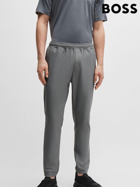 BOSS Grey Stretch-Interlock Tracksuit Bottoms With Decorative Reflective Logo (E42364) | €85