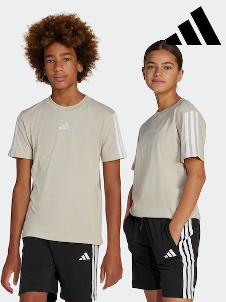 adidas Neutral Essentials 3 Stripes 100% Cotton T-Shirt (E42385) | €17