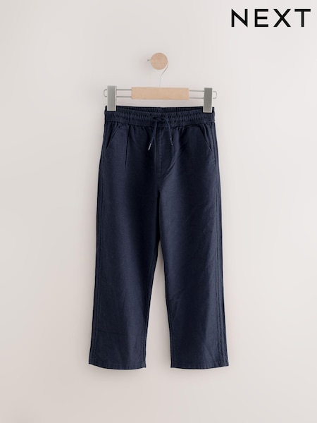 Navy Linen Blend Trousers (3-16yrs) (E42437) | R$ 155 - R$ 205