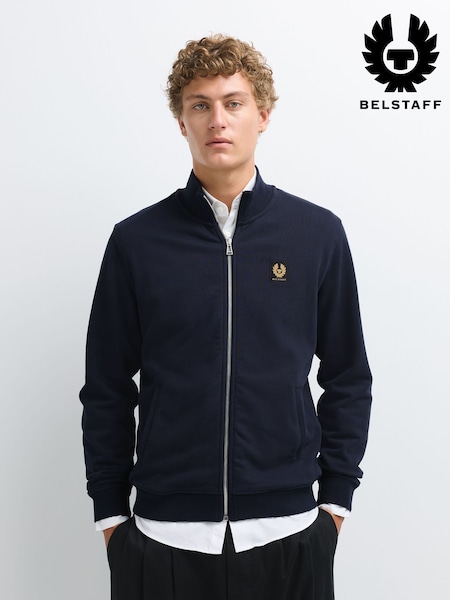 Blå - Regular Belstaff Full Zip Sweatshirt
