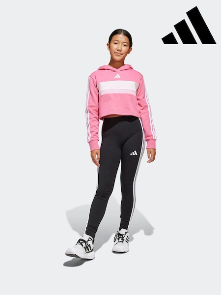 adidas Pink Essentials Tiberio 3-Stripes Crop Hoodie and Legging Set Kids (E42535) | R$ 445