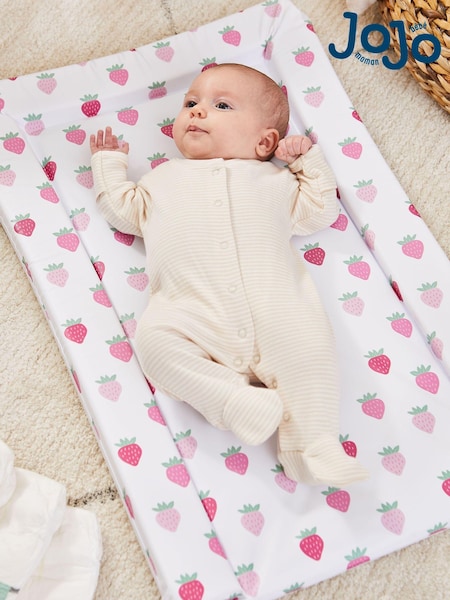 JoJo Maman Bébé White/Pink Baby Changing Mat (E42608) | €22