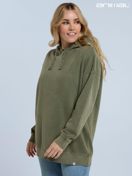 Animal Green Amber Womens Relaxed Hoodie (E42610) | €37