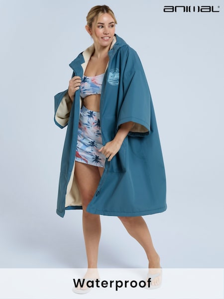 Animal Sky Blue Womens Misty Recycled Fleece Lined Waterproof Parka (E42628) | €52