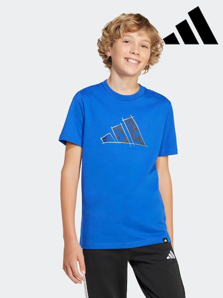 adidas Blue 100% Cotton Photo Graphic T-Shirt (E42695) | R$ 130