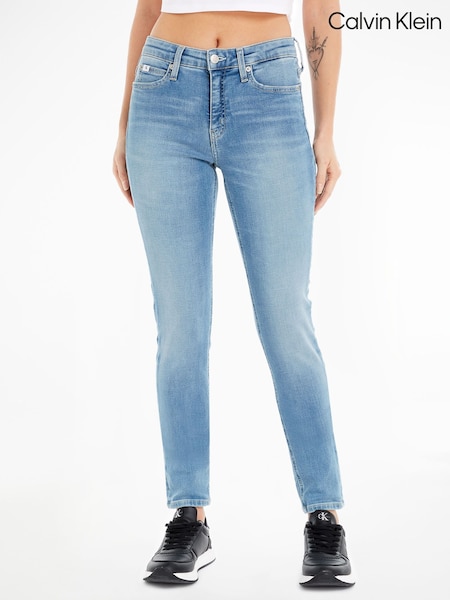 Calvin Klein Blue Mid Rise Skinny Jeans (E42701) | €133