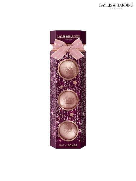 Baylis & Harding Wild Cherry & Vanilla Luxury Bath Bomb Trio Gift Set