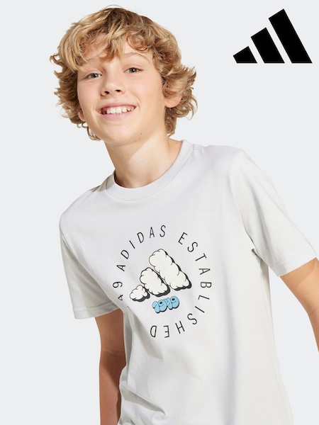 Harmaa - adidas 100% Cotton Graphic T-Shirt (E42718) | €24