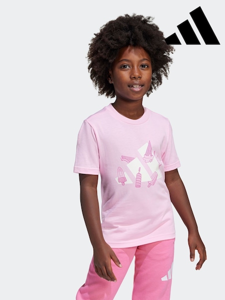 adidas Pink Lounge Ice Graphic 100% Cotton T-Shirt (E42722) | AED76