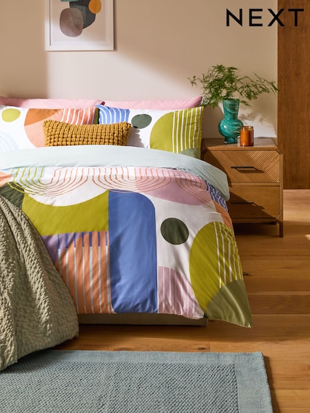 Multi 100% Cotton Geometric Duvet Cover Set (E42767) | €32 - €69