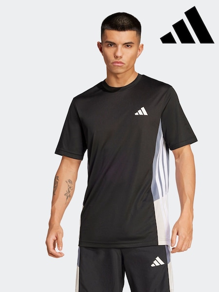 adidas Black Train Essentials Seasonal Colorblock T-Shirt (E42853) | R$ 275