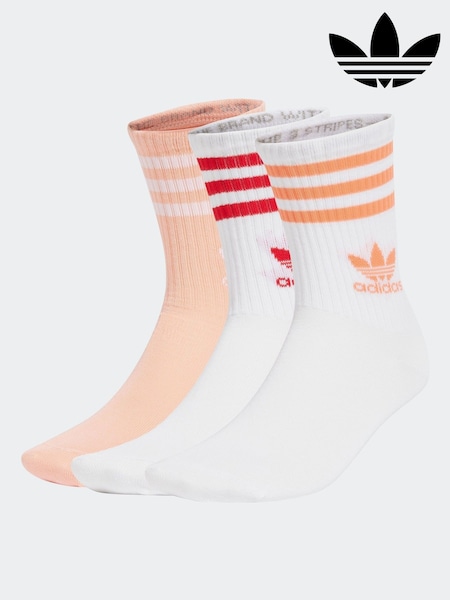 Білий Червоний - adidas originals 3 у смужку круглий виріз шкарпетки (E43004) | 721 грн