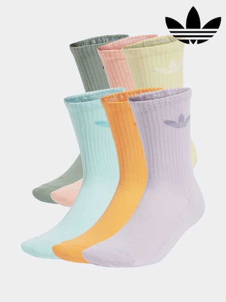 adidas Originals Green Trefoil Crew Socks 6 Pack (E43022) | kr286