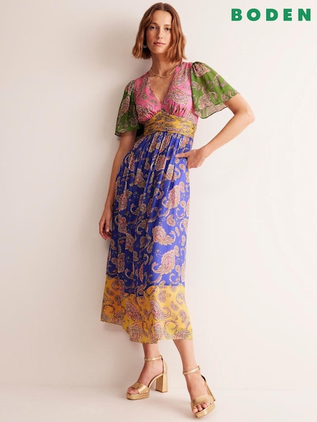 Boden Pink Petite Empire Ruched Maxi Dress (E43043) | €134