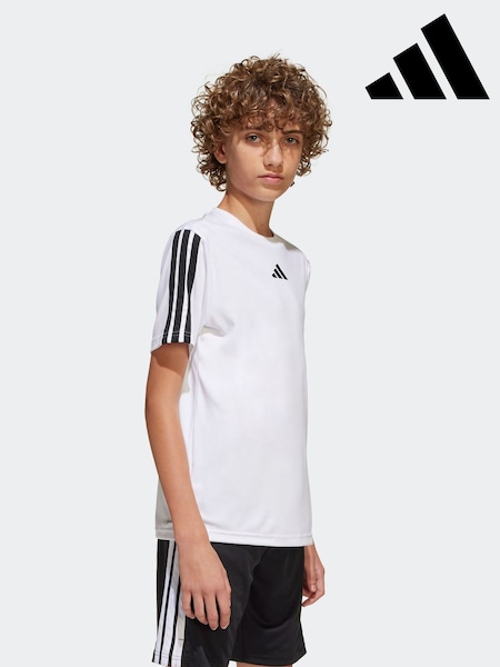 adidas White Essentials 3 Stripes Training T-Shirt (E43048) | R$ 130