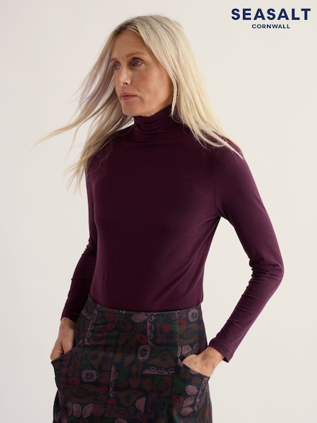 Purple - Seasalt Cornwall Landing Roll Neck Top