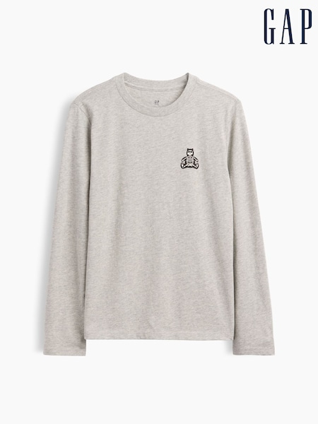 Grey Skeleton - Gap Graphic Long Sleeve T-shirt (4-13yrs)
