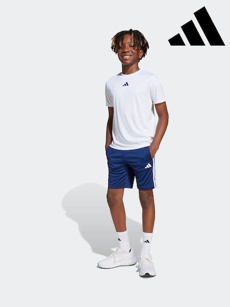 أبيض - Adidas 3 Stripes Training T-shirt And Shorts Set (E43105) | ‏159 ر.س.‏