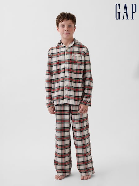 Carouri crem/Roșu - Set pijama din flanel Gap (6-13ani)