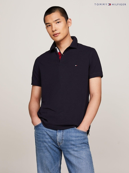 Tommy Hilfiger Blue Regular Fit Flag Polo Shirt (E43401) | €56