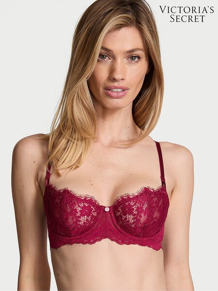 Victoria's Secret Campari Red Unlined Balcony Lace Bra (E43440) | €52