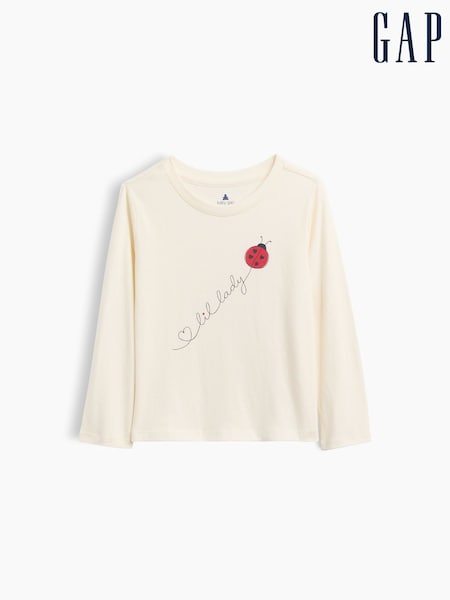 Cream Ladybird - Gap Graphic Long Sleeve T-shirt (6mths-5yrs)