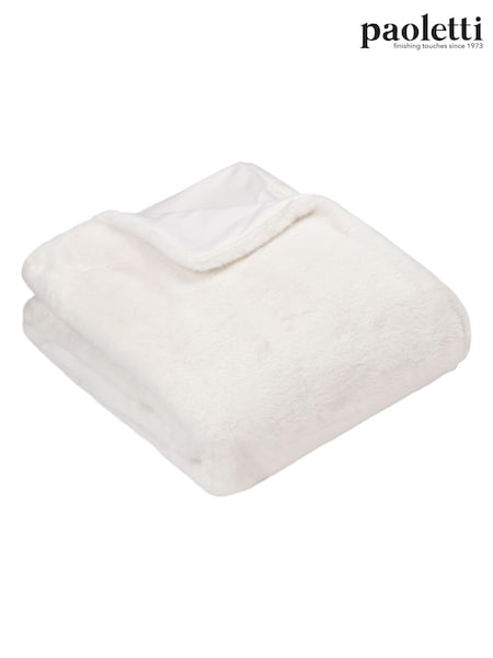 Paoletti White Stanza Faux Fur Throw (E43589) | 198 QAR